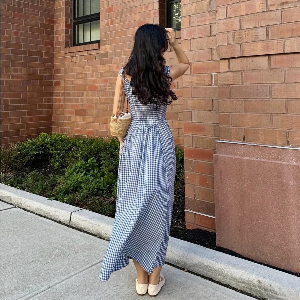 Doen Emmaretta Dress in Blue Gingham Size Medium NWT - Picture 12 of 16